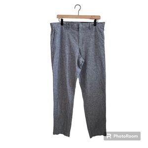 PERTY ELLIS PORTFOLIO SLIM FIT FLAT FRONT LINEN BLEND PANTS